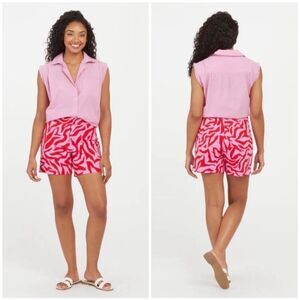 New SPANX ON THE GO PRINT 5.5" SHORTS in Zebra Print  XL